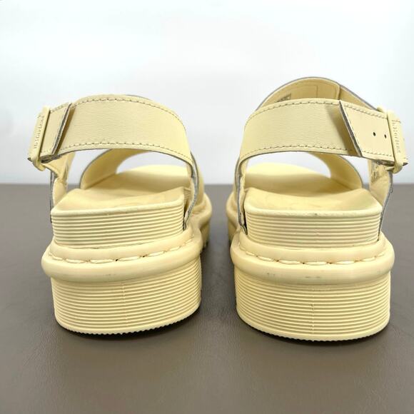 Dr. Martens Voss Mono Sandals Toile Cream Monochrome Pastel Yellow Soft Girl 9 - Picture 9 of 13